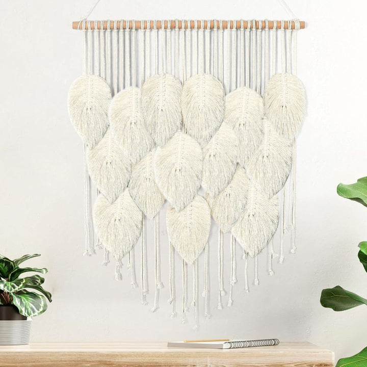 Macrame Leaf Wall Hanging Tapestry Bowlift