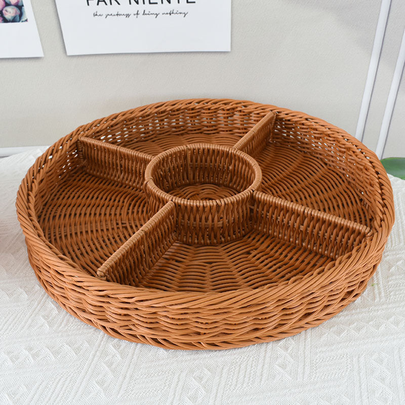 Artisan Woven Round Storage Tray Bowlift