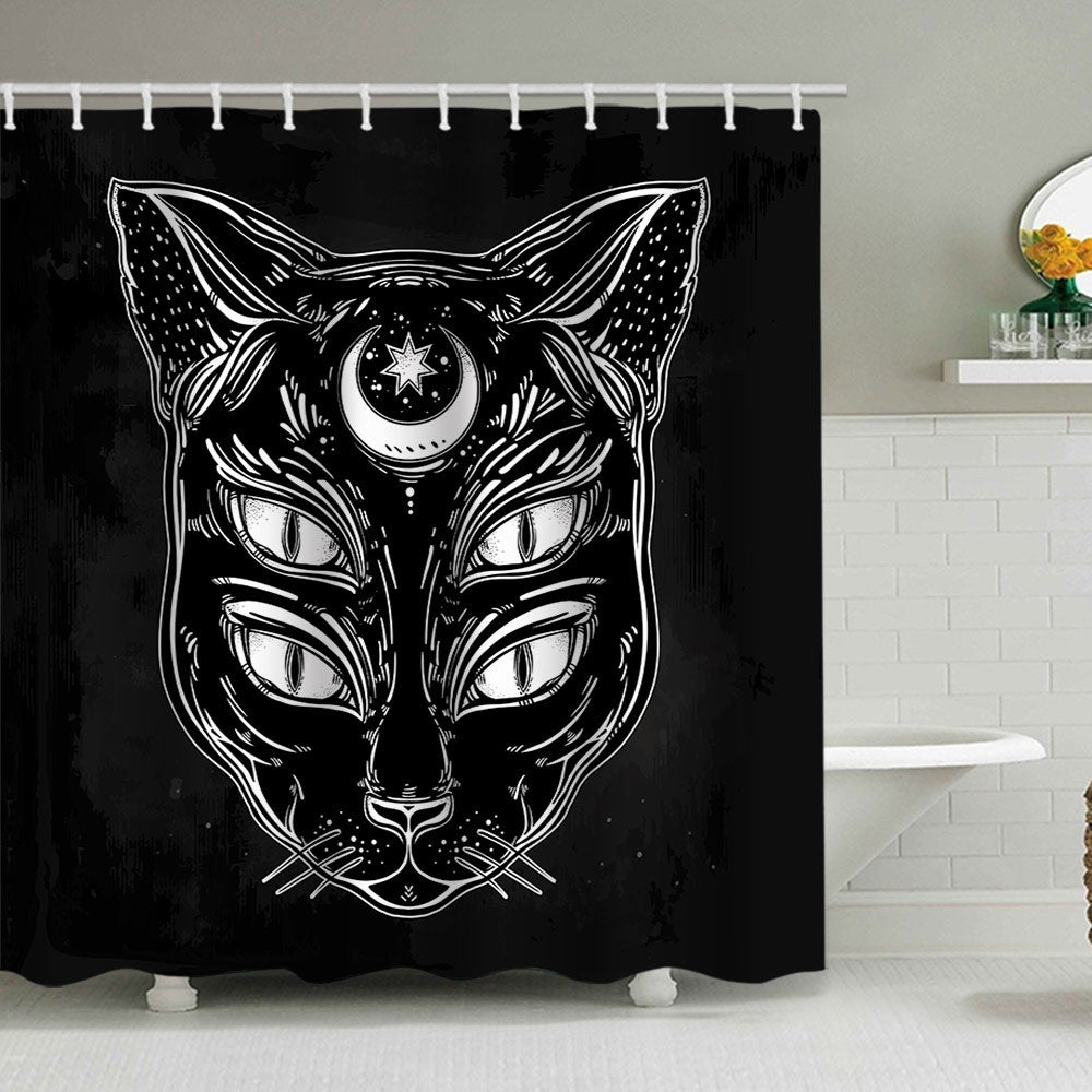 Artistic Dog Illustration Shower Curtain Bowlift