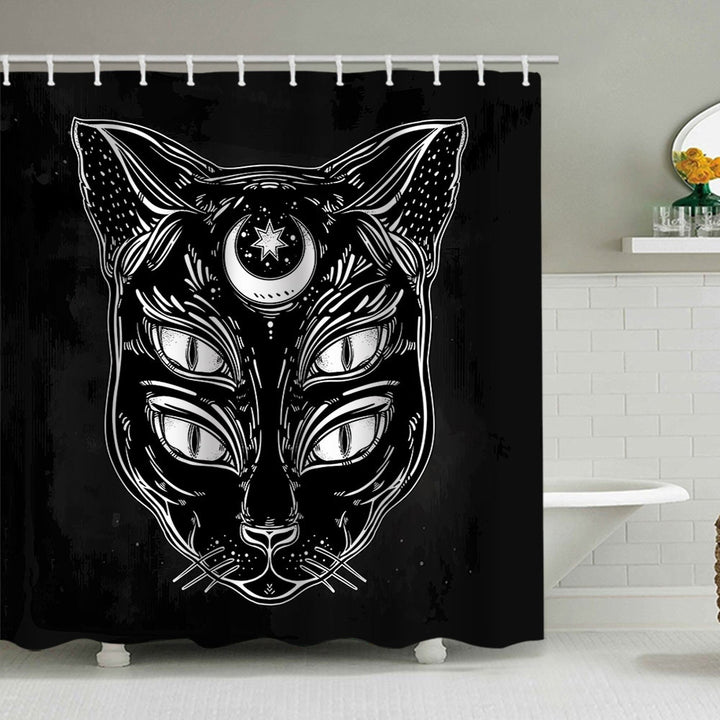 Artistic Dog Illustration Shower Curtain Bowlift