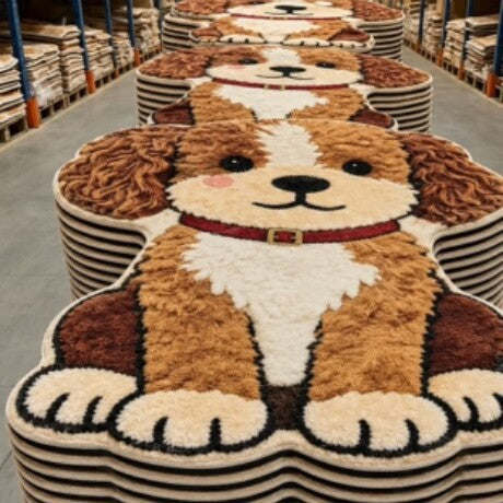 Rabbit-shaped Plush Rug