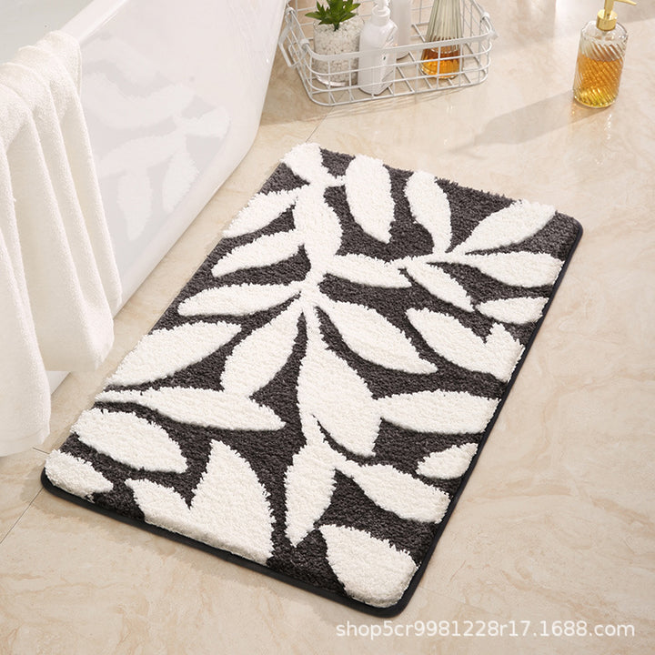 Leaf Print Soft Bath Rug