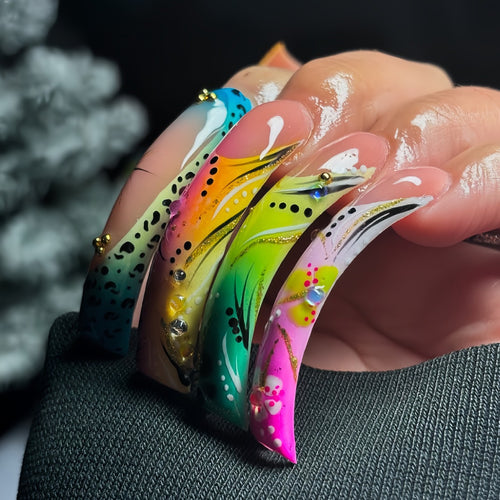 Colorful Artistic Nail Enhancements Bowlift