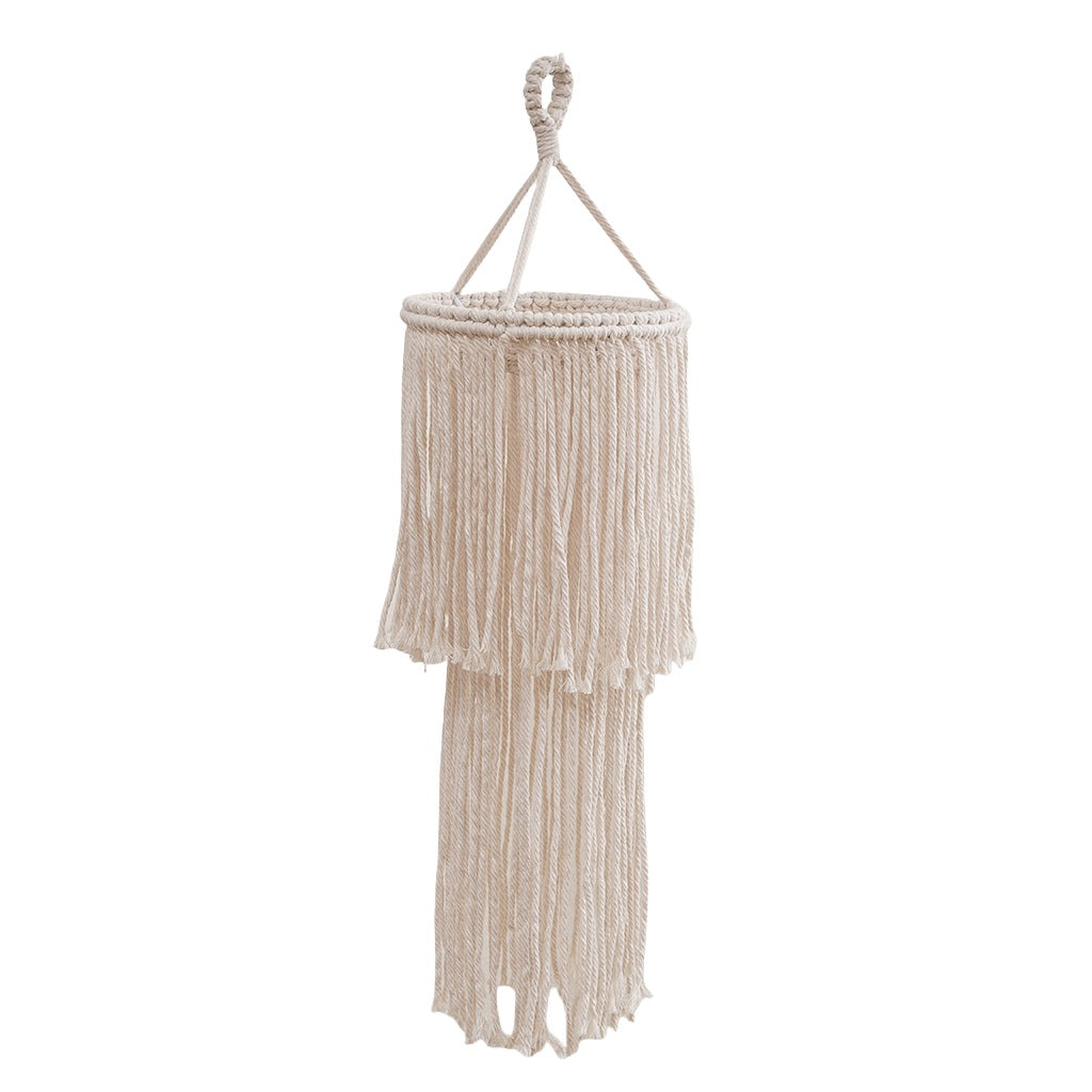 Textured Macramé Hanging Light Fixture Bowlift