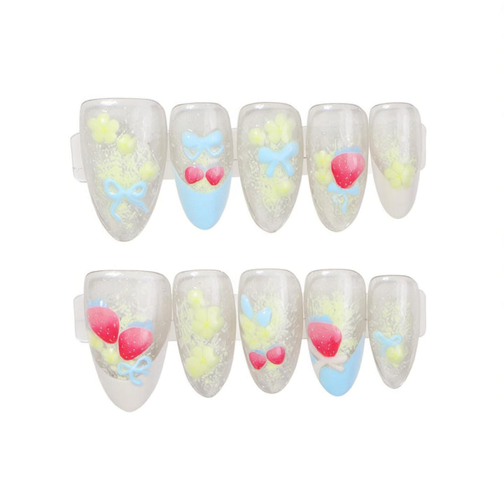 Playful Decorative Press-On Nail Set Bowlift