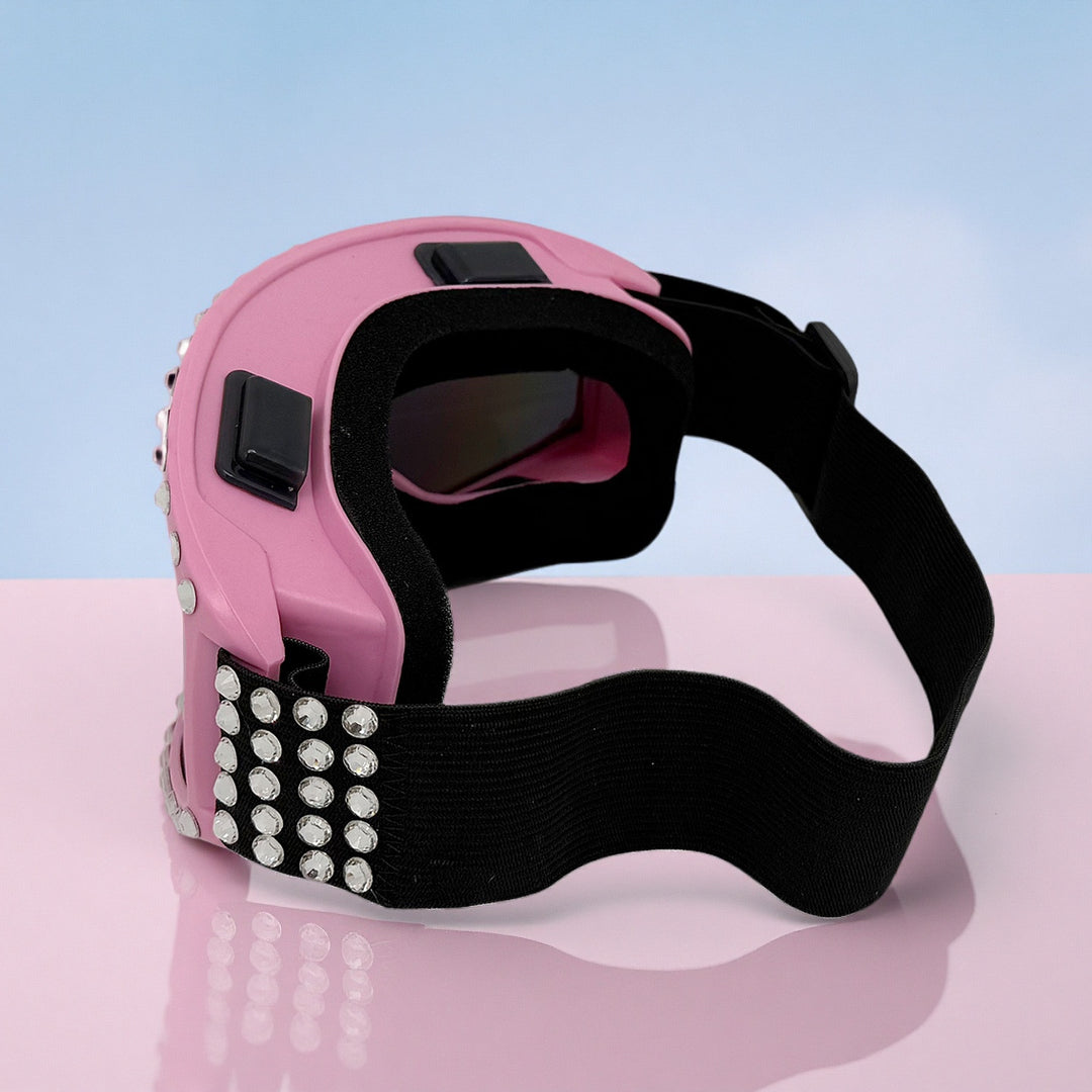 Women's fashionable ski goggles with glittering decorations Bowlift