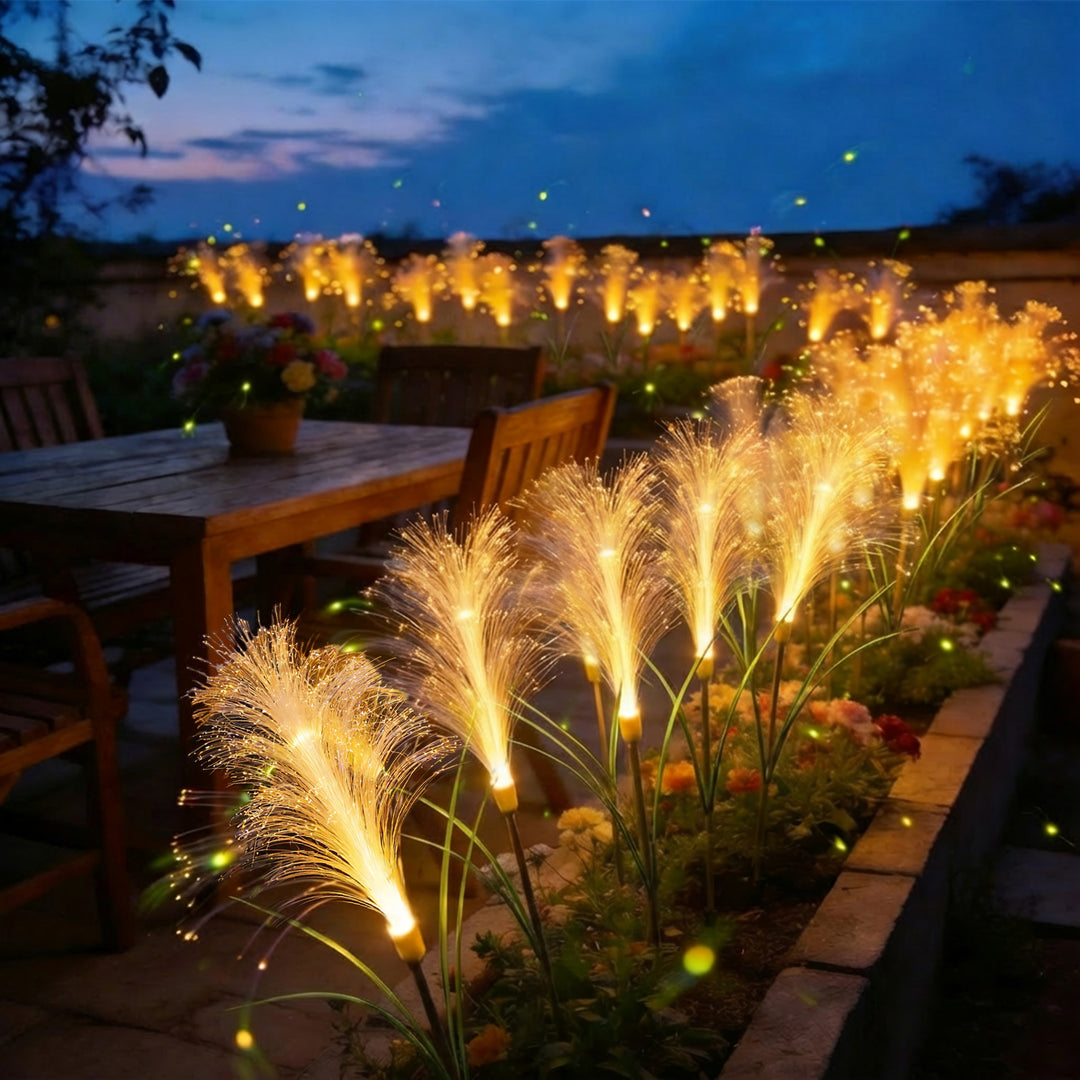 Decorative Fiber Optic Solar Garden Stake Lights Bowlift