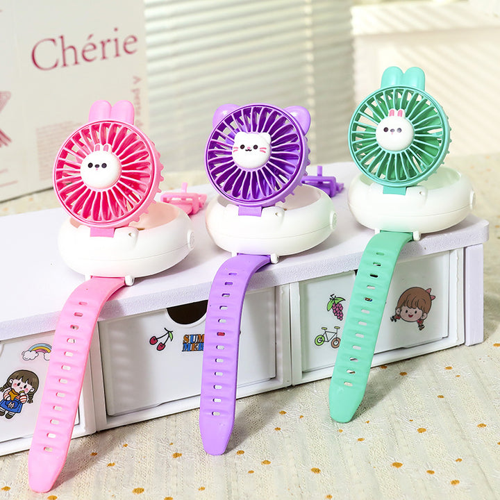 Women's portable handheld fan in cute rabbit design Bowlift
