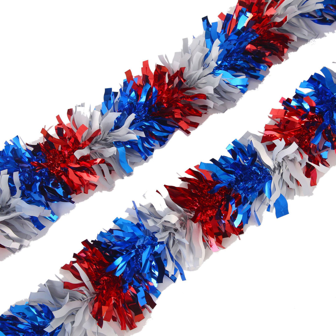 Unisex decorative party garland with dense fringed ribbon and metallic effect Bowlift
