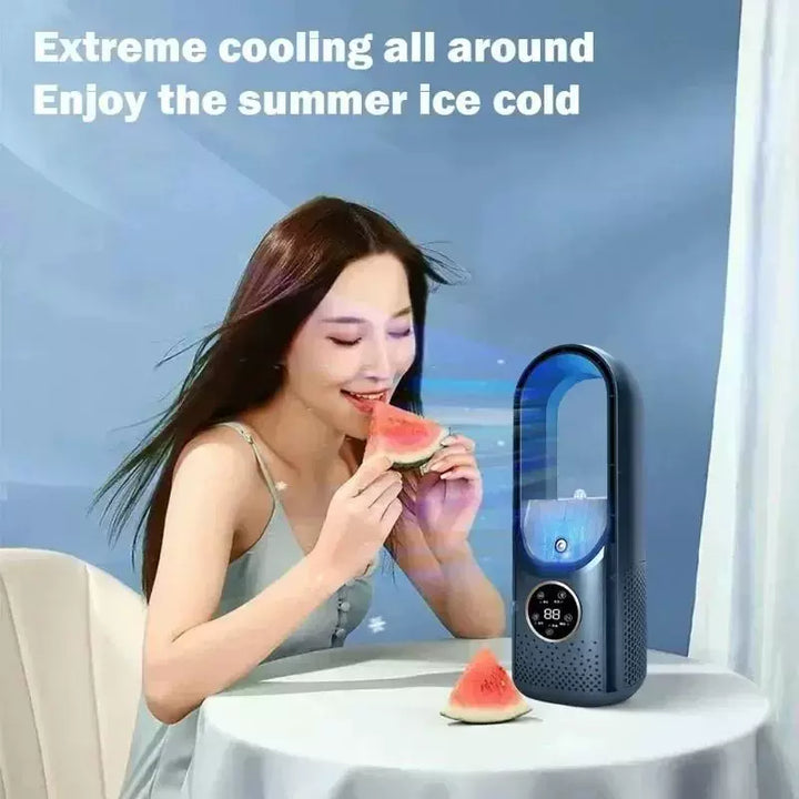 Unisex One size bladeless evaporative tower fan and humidifier with touch LED display and brushless motor Bowlift
