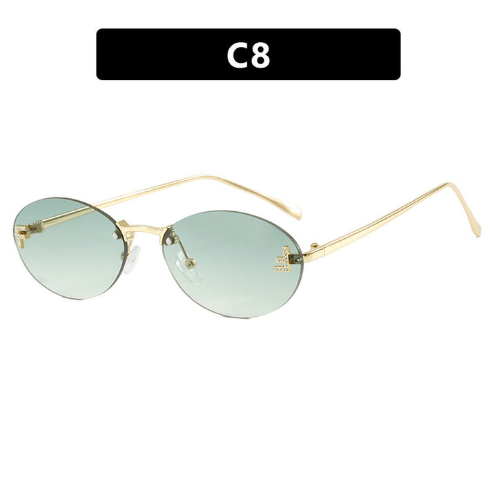 Women's fashionable sunglasses with elegant, round lenses and delicate metal frame Bowlift