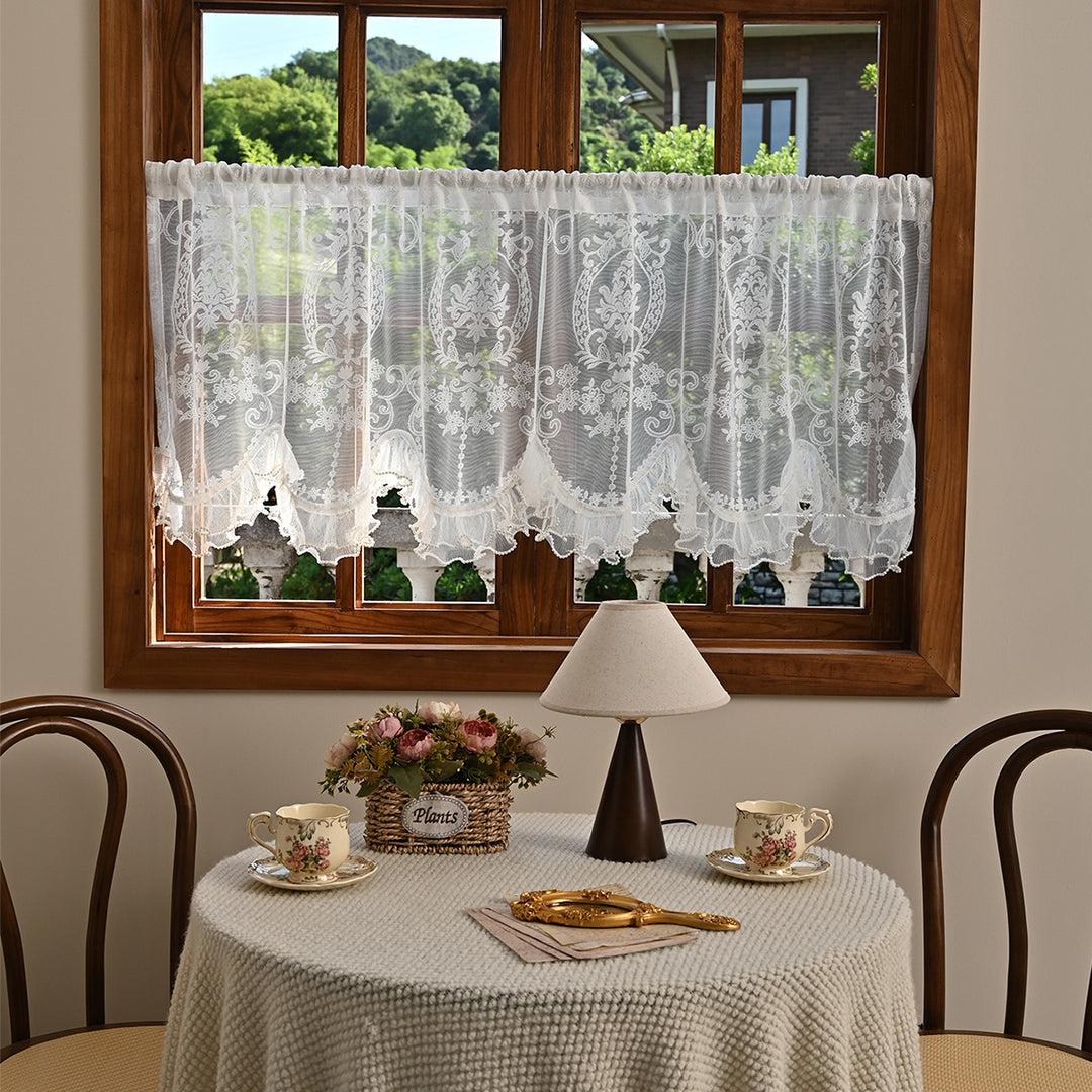 Elegant Sheer Lace Window Curtain