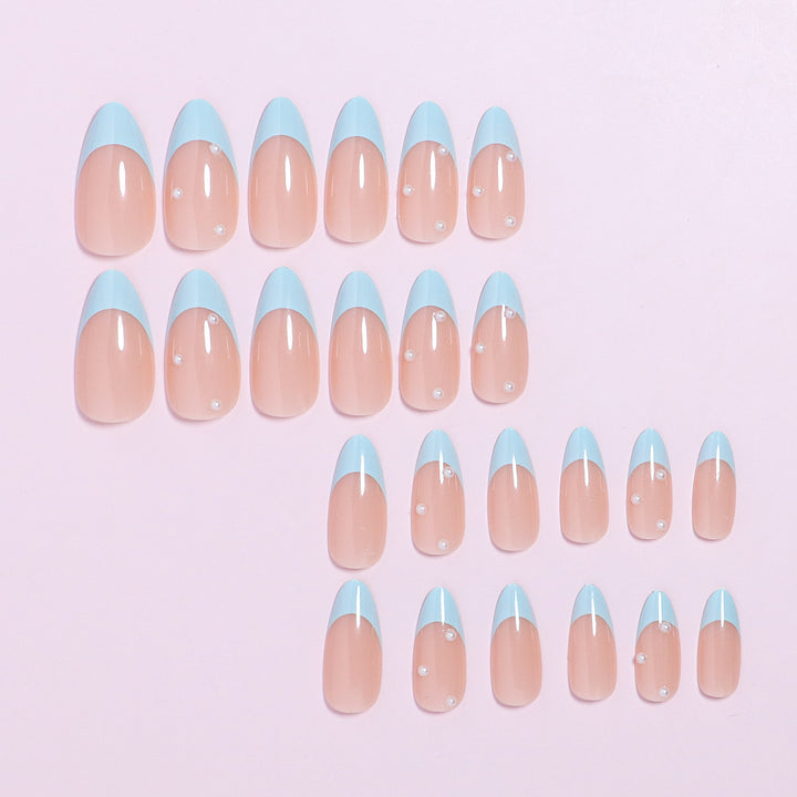 Elegant French Tip Press-On Nail Set Bowlift
