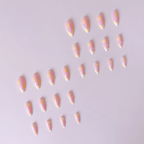Artificial Nail Set with Floral Accents Bowlift