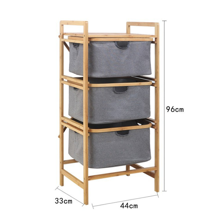 Laundry basket with bamboo frame and fabric insert Bowlift