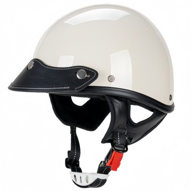 Retro Open-Face Motorcycle Helmet with Visor Bowlift