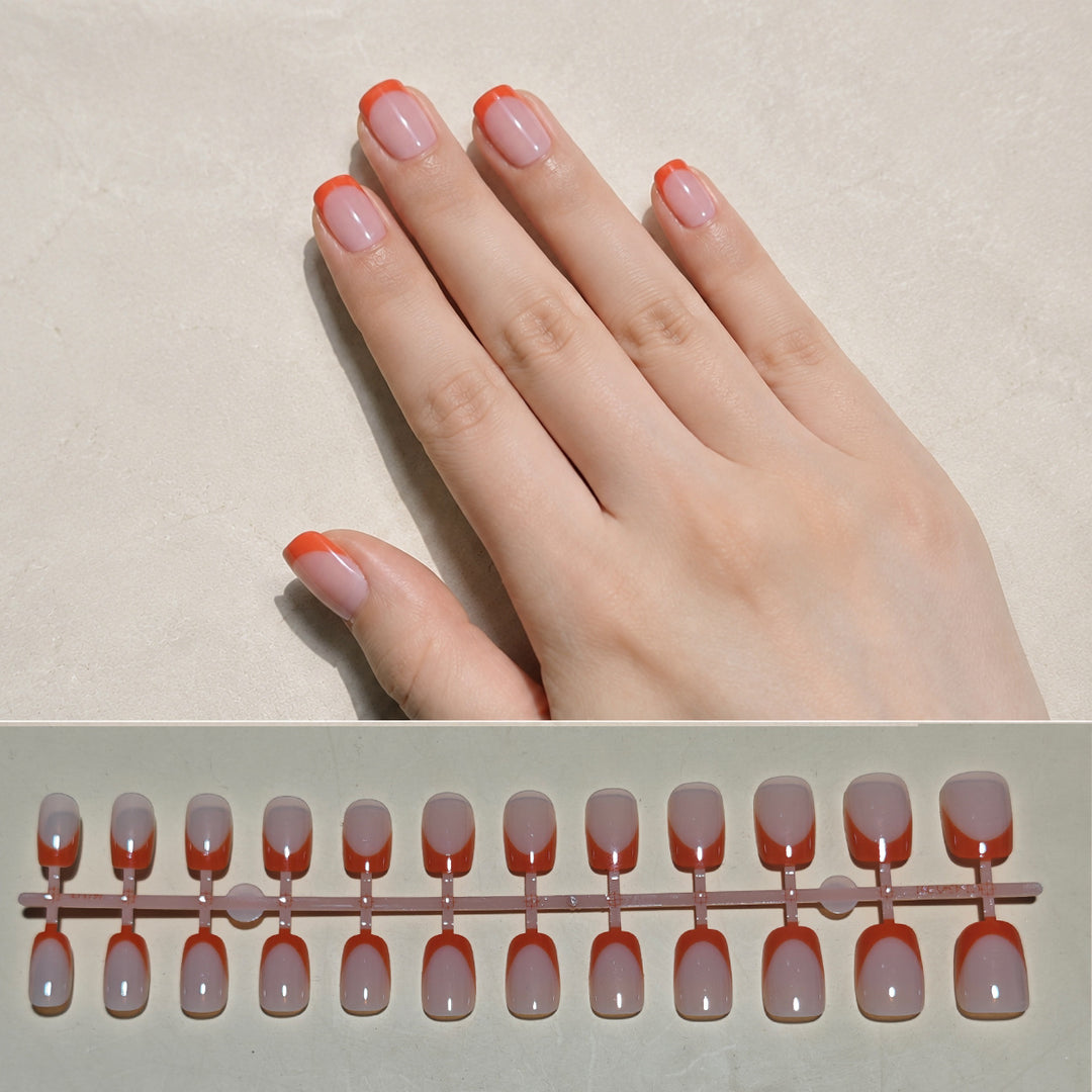 Chic French Tip Press-On Nail Art Set Bowlift