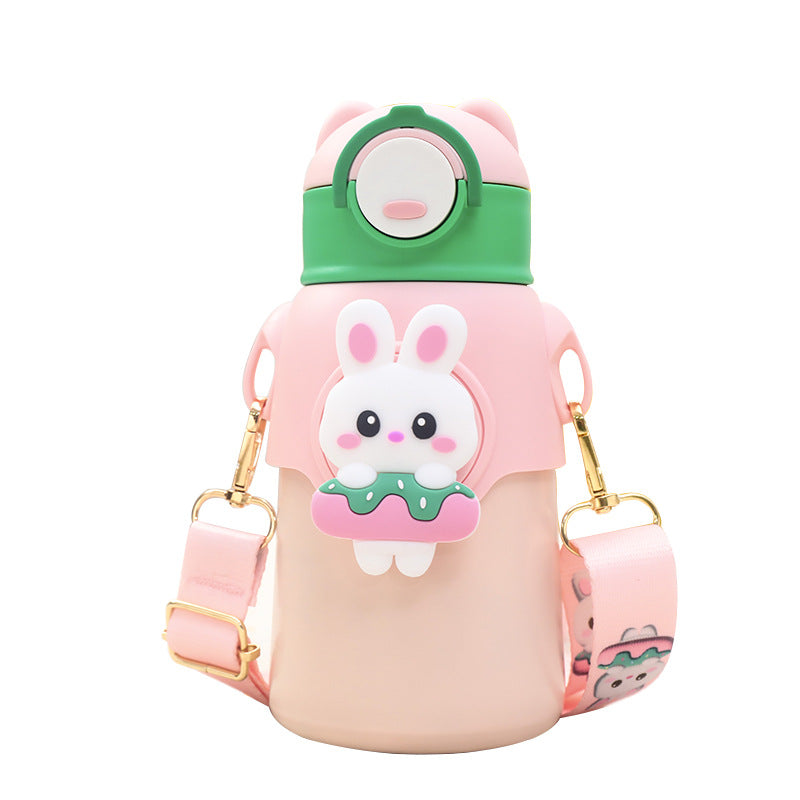 Creative water bottle with practical carrying strap Bowlift