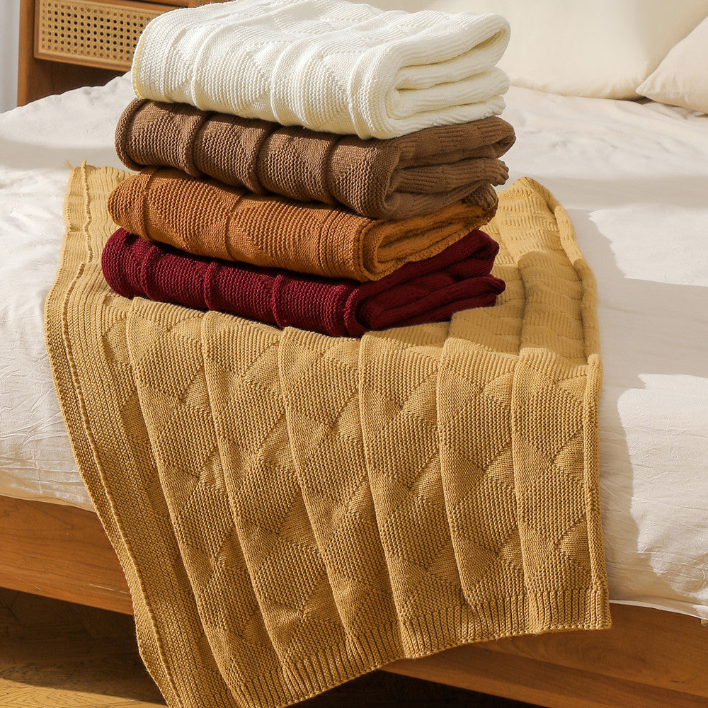 Textured Knit Throw Blanket