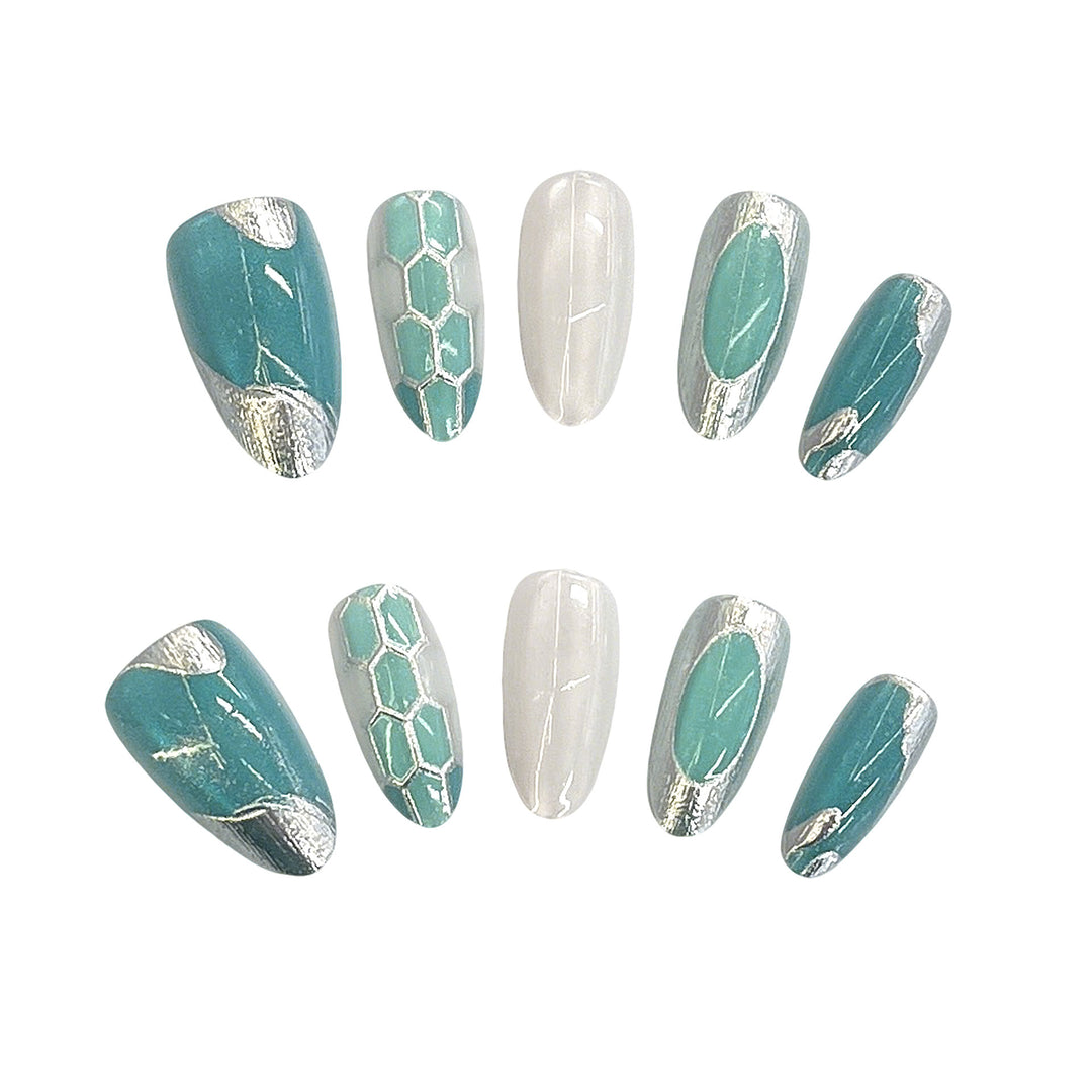 Decorative Gel Press-On Nail Set Bowlift