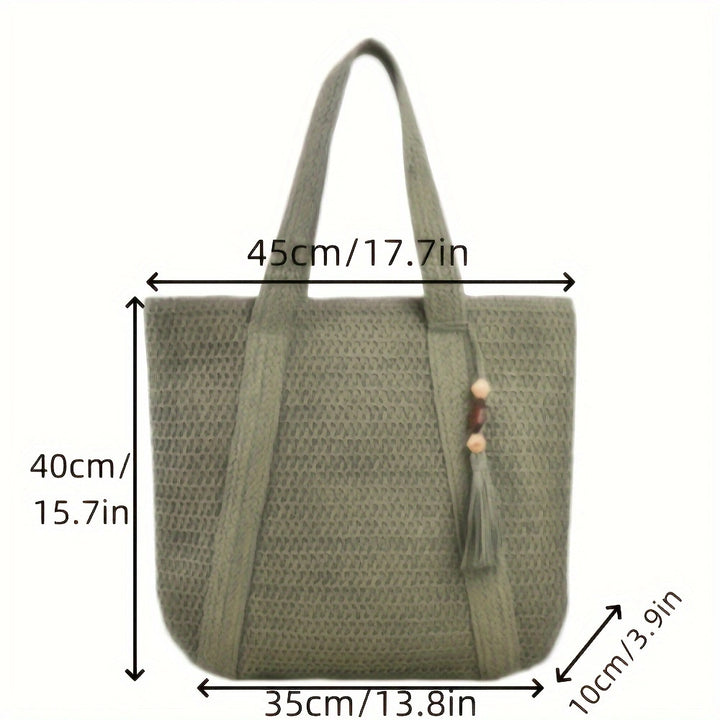 Macrame Tote with Woven Design Bowlift
