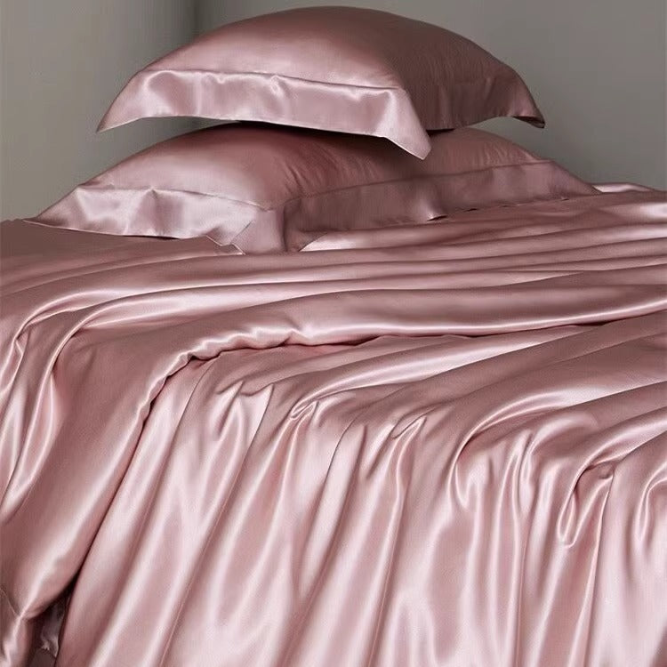 Luxurious Silk Satin Sheet Set with Pillowcases and Fitted Skirt