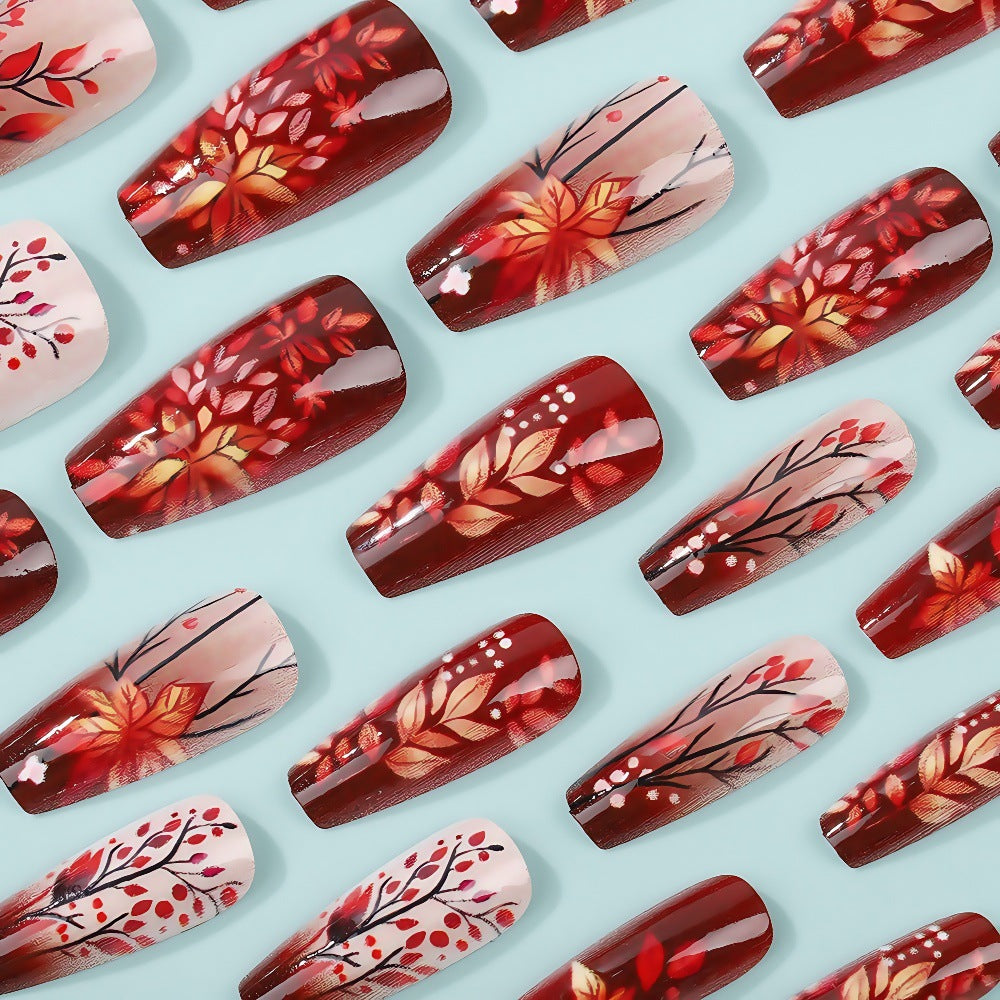 Artificial nails with floral design Bowlift