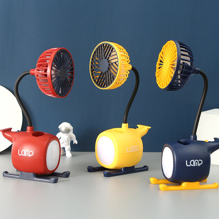 Women's multifunctional USB desk lamp with fan Bowlift