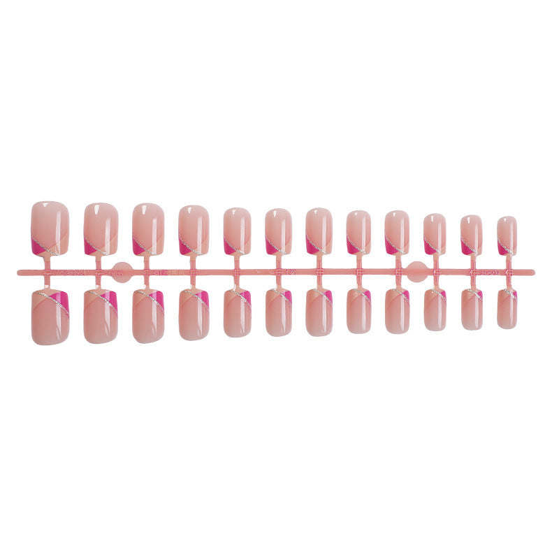 Artificial nail set with elegant gradient and glitter details Bowlift
