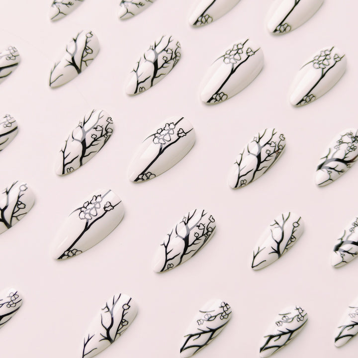 Artistic Branch Pattern Nail Art Bowlift
