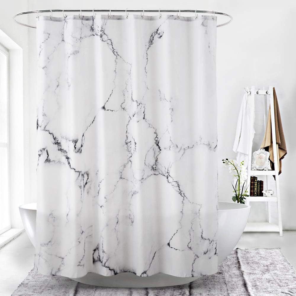 Artistic Marble Texture Shower Curtain Bowlift
