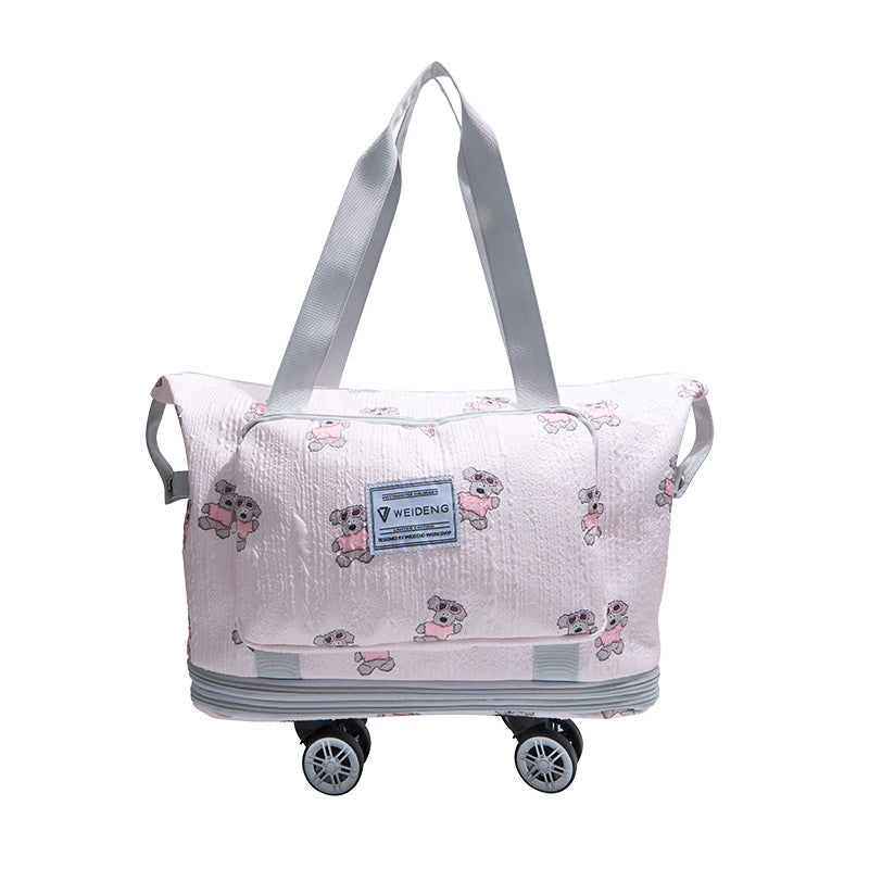 Cute Cartoon Bear Pattern Rolling Travel Duffle