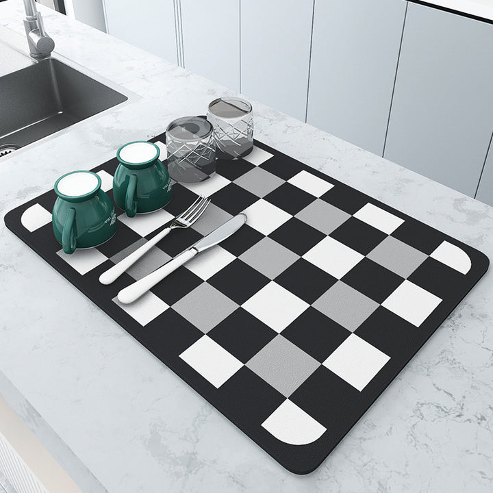 Vintage Mosaic Kitchen Counter Mat Bowlift