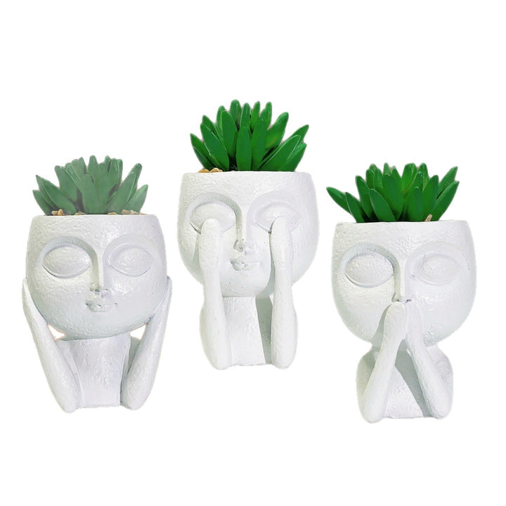 Plant pot with face motif Bowlift