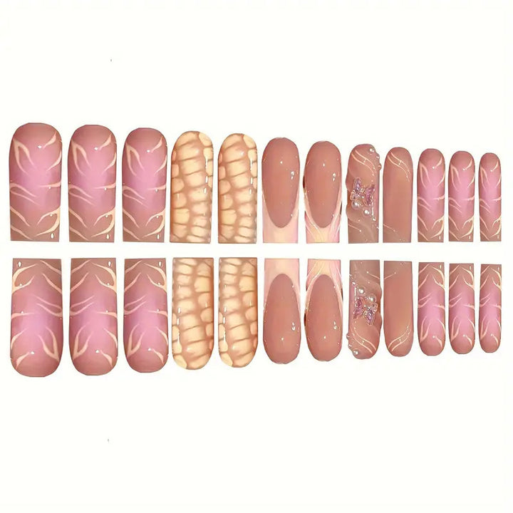 Chic 3D Floral Press-On Nail Art Bowlift