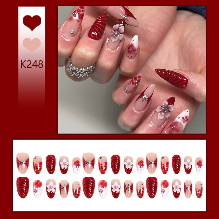 Luxury designed artificial nails with flower accents Bowlift