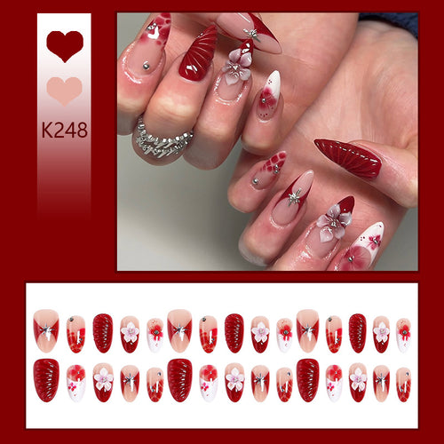 Luxury designed artificial nails with flower accents Bowlift