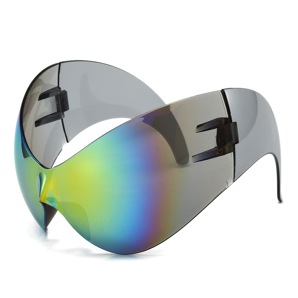 Oversized Futuristic Shield Sunglasses Bowlift