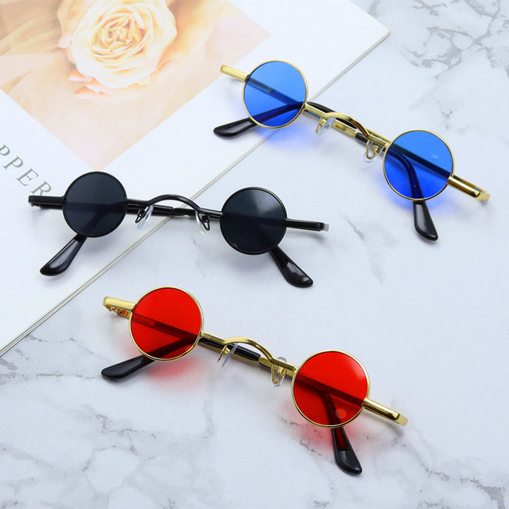 Retro-Inspired Round Metal Frame Sunglasses Bowlift