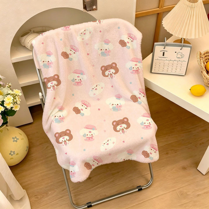 Cute Cartoon-Themed Fleece Blanket