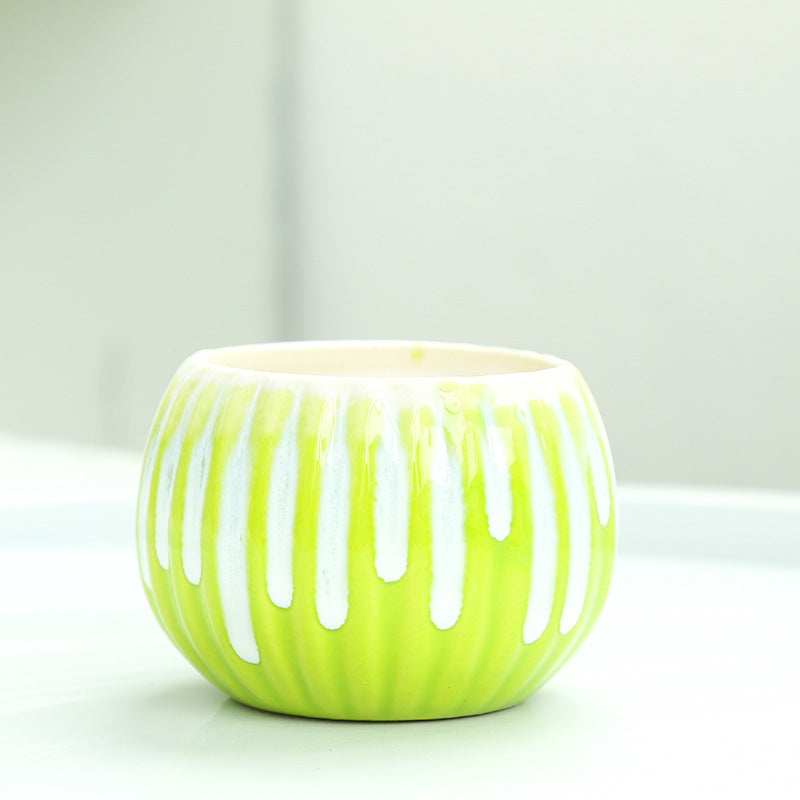 Ribbed Ceramic Planter Bowlift