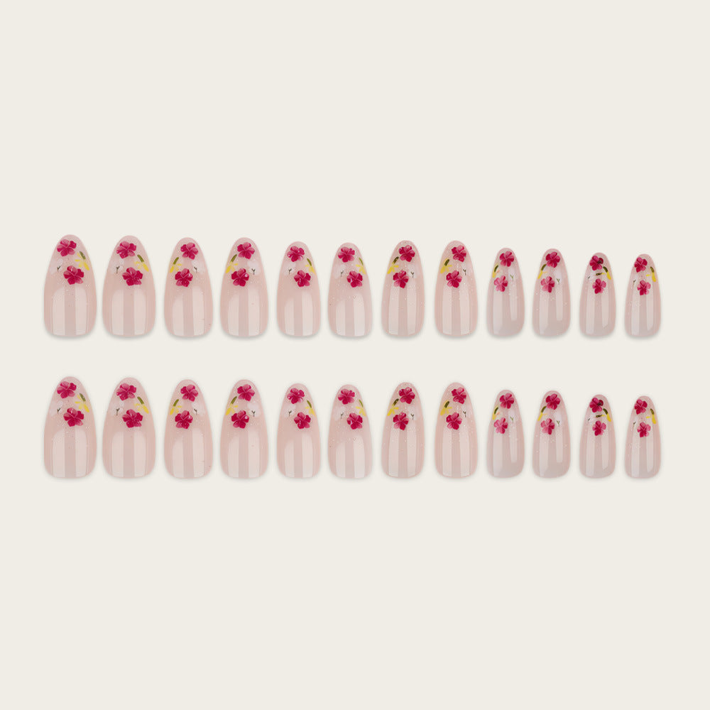 Elegant artificial nails with floral decorations Bowlift