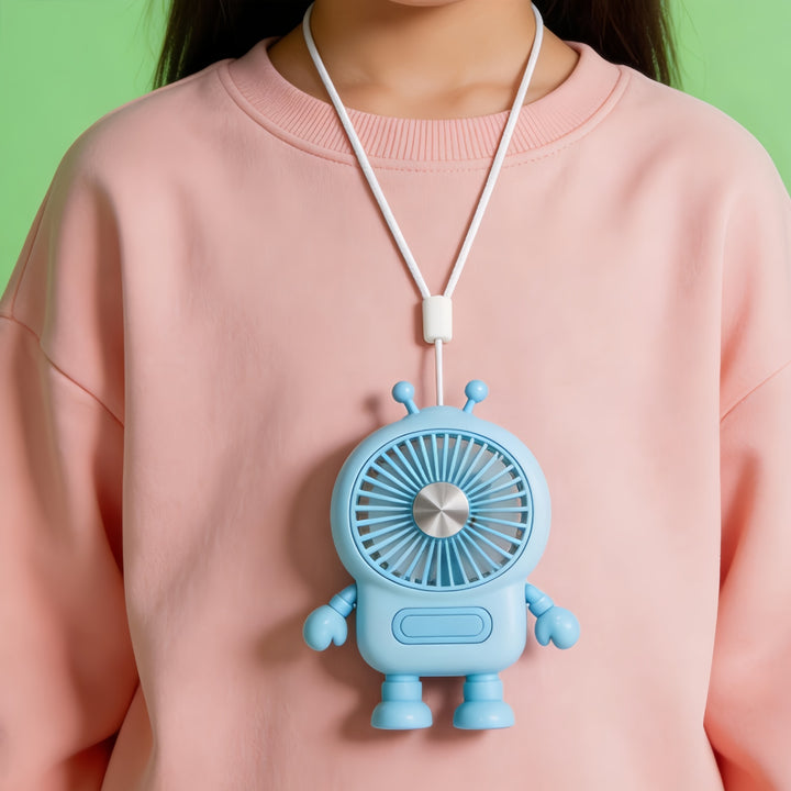 Ladies Portable Robot Fan with USB Charging Function and Flexible Design Bowlift
