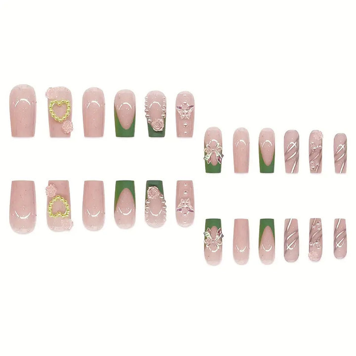 Decorative Acrylic Floral Press-On Nail Art Bowlift