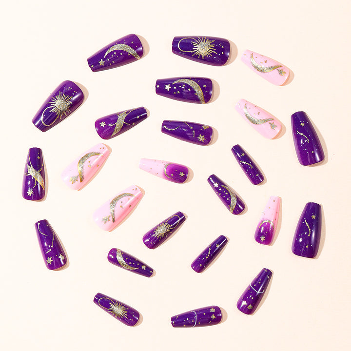 Celestial-Themed 3D Nail Art Extensions Bowlift