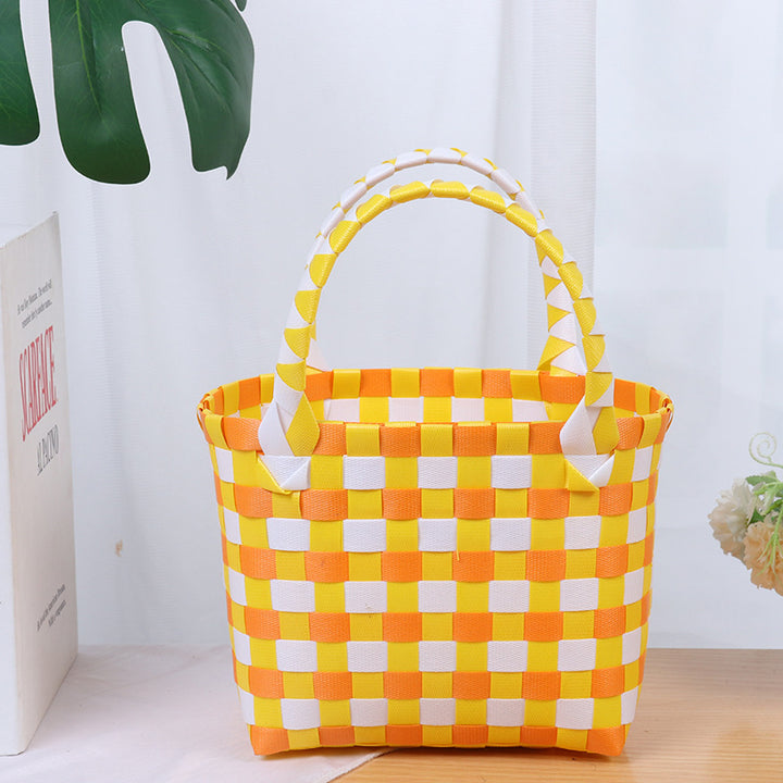 Colorful woven shopping bag Bowlift