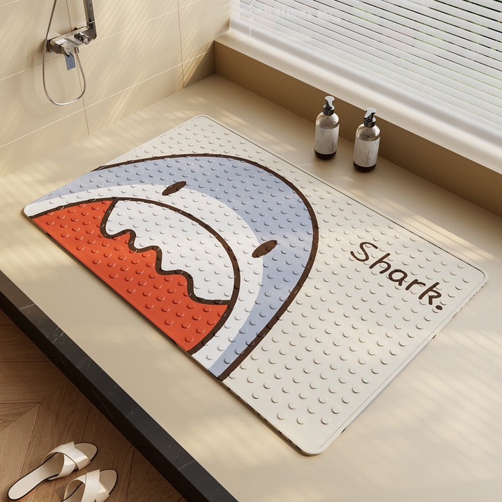 Unisex Fun Shark-Themed Bath Mat Bowlift