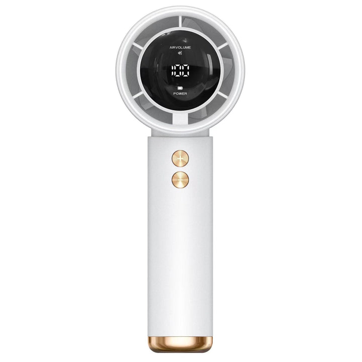 Women's Portable Hand Fan with Digital Temperature Display Bowlift
