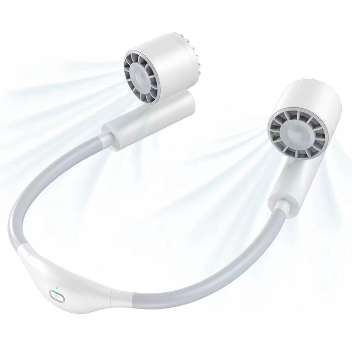 Cooling hands-free bladeless neck fan with adjustable gooseneck and rechargeable battery Bowlift