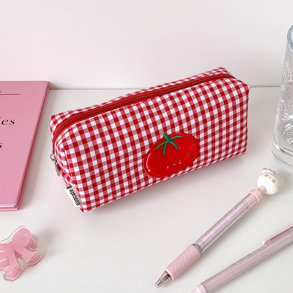 Cute Gingham Checkered Pencil Case Bowlift